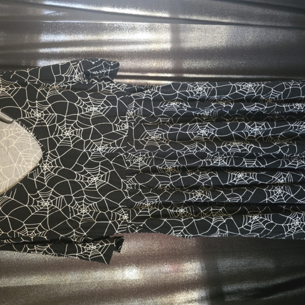 Torrid Black and White Mini Dress with Intricate Pattern